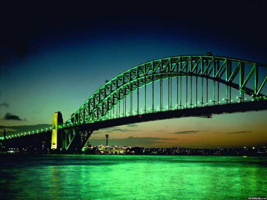Bridge, Pc, 1080p, Green Neon Scenery Wallpapers