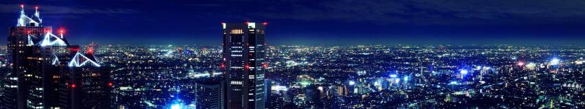 City, Night Scenery 5760 x 1080 Wallpapers