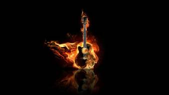 Fire, Guitar 720p Mobile Background free Wallpapers