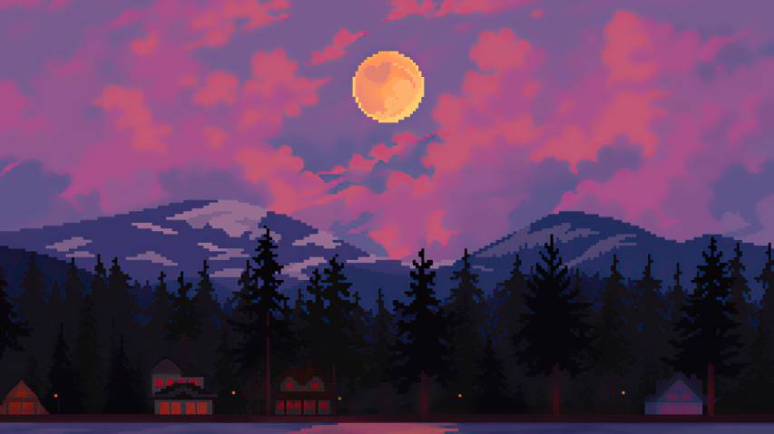 8 Bit Anime Sunset Scenery Wallpapers and Background