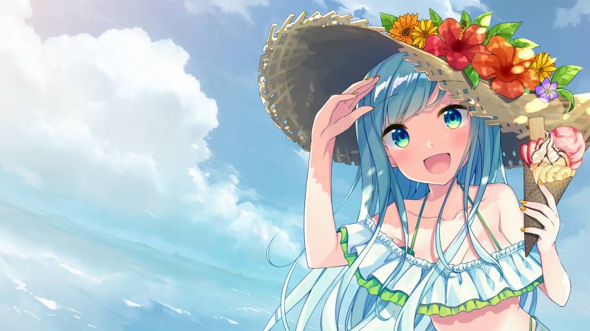 Anime Sundea Beach 4k hd Background image Wallpapers