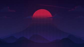 Cool Aesthetic Red Moon Picture for Computer