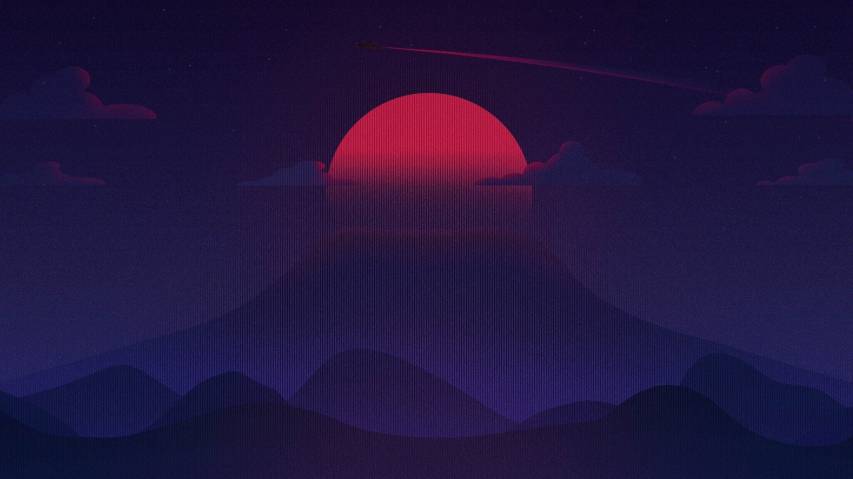Cool Aesthetic Red Moon Picture for Computer