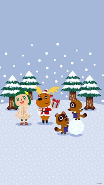 Snow Animal Crossing Nintendo Wallpaper for iPhone