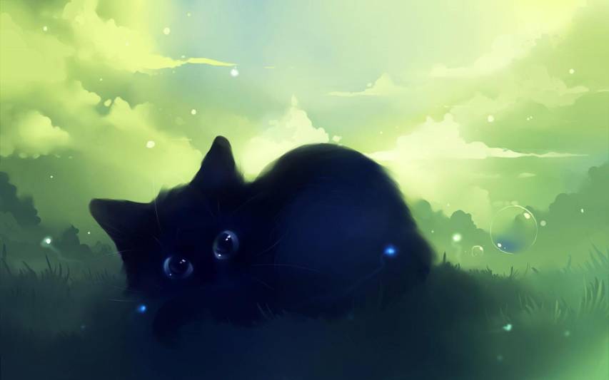 Anime Cat Desktop Wallpaper - PixelsTalk.Net
