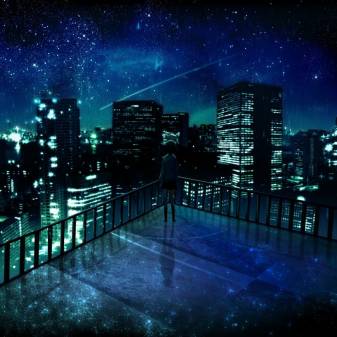 Anime City live Night Scenery Background