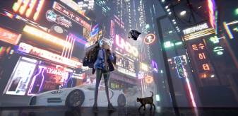 4k Anime City Background Night