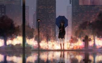 High Dark Anime Rain Wallpaper download