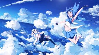 Flying Anime Girls Desktop Photo