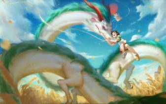 Anime Dragon and Girl hd Desktop Wallpapers
