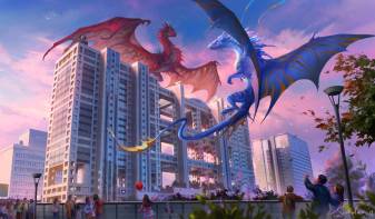 City, Anime Dragons hd Desktop image Wallpapers