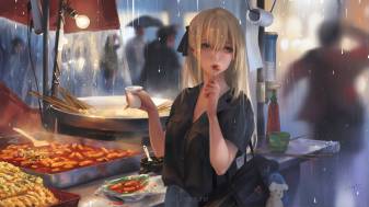 Anime Girl, 4k hd Anime food Backgrounds