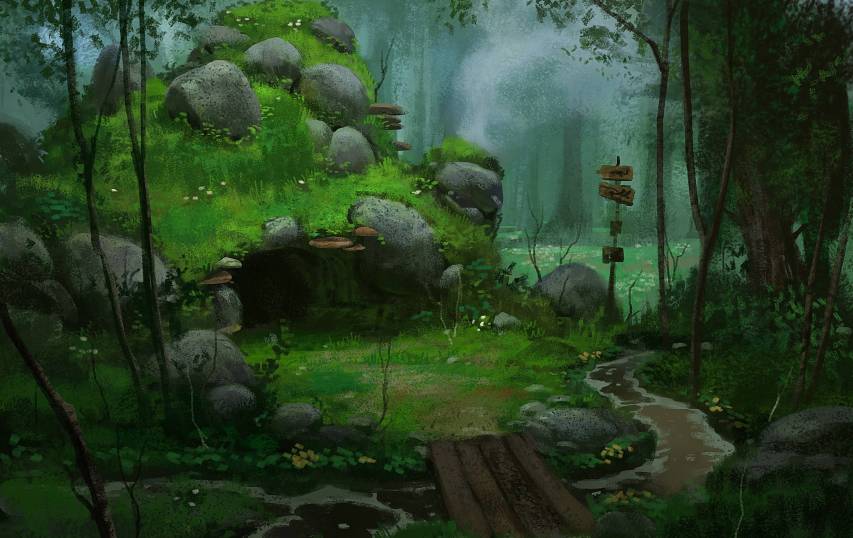 Anime Gaming Forest high quality Wallpaper