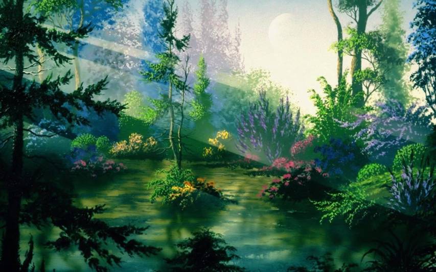 Cute Anime Forest hd Wallpaper free
