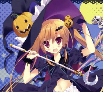 Cool Cute Anime Girl and Anime Halloween image