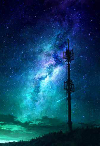 Cool Night Sky Anime Wallpaper for Phone
