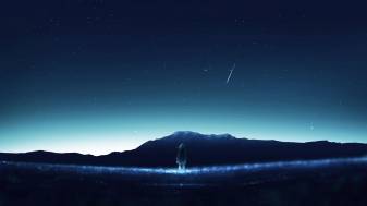 Bring the Shimmer of the Stars to your Desktop with Anime Night Sky Wallpaper
