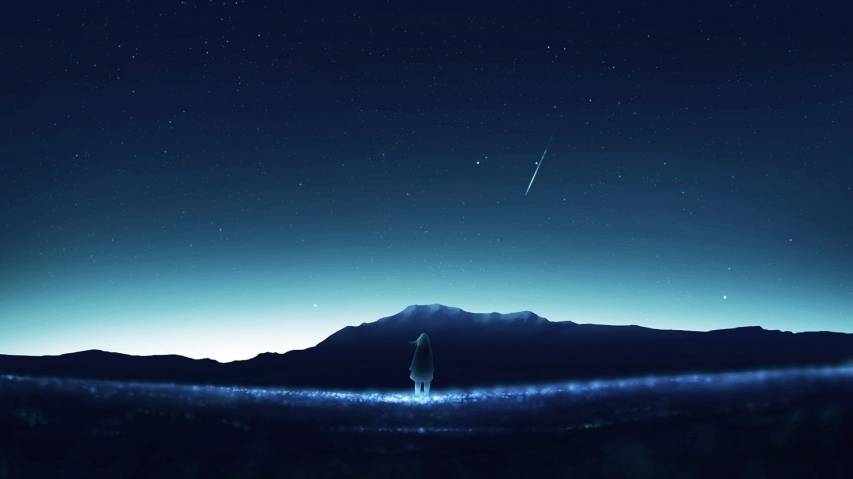 Bring the Shimmer of the Stars to your Desktop with Anime Night Sky Wallpaper