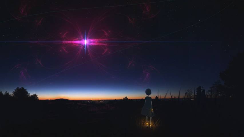 Download Night Sky Anime Desktop Background