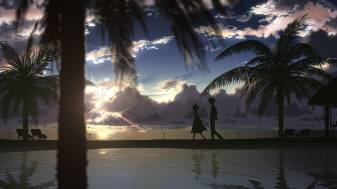 Anime Sunset Landscape Beautiful Wallpapers