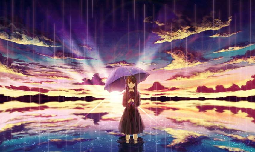 Girly, Anime Sunset Background Pictures for Pc