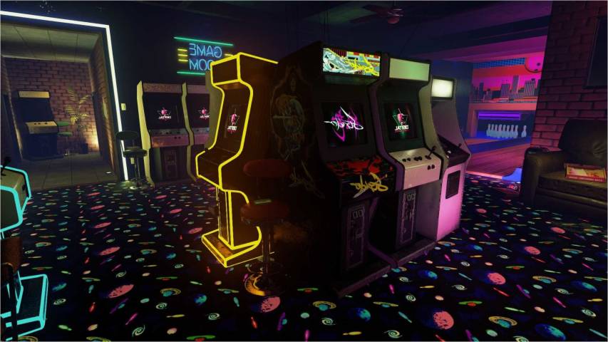 Neon Arcade Playing free Wallpapers