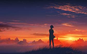 Sunset, Anime Badass hd Desktop Background