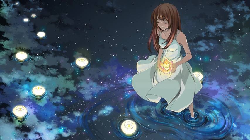 Beautiful, Night, free Anime Girl image