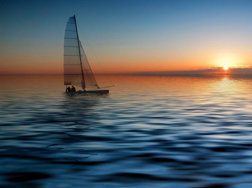 Boat, Sea, Sunset desktop Wallpapers