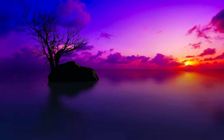 Purple Landscape Sunset Wallpapers high resulation