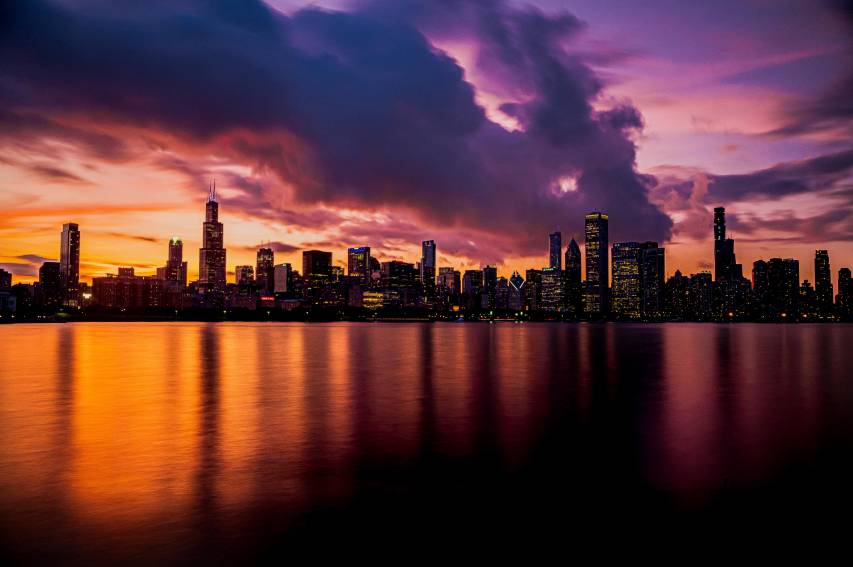 Sunset 4k hd Chicago Scenery Wallpapers