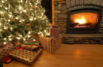 Christmas inspirational Scenery Fireplace Background