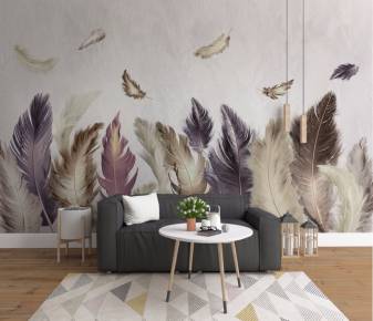 Colorful Feather 3d Custom Wallpaper