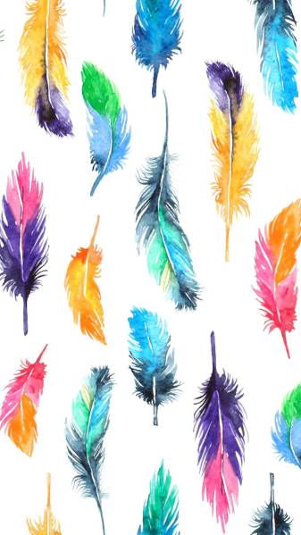 iPhone Colorful Feather Wallpaper Pin