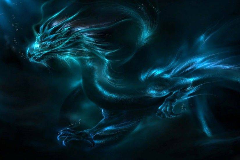 Cool Background, Dragon, Abstract, Blue full hd