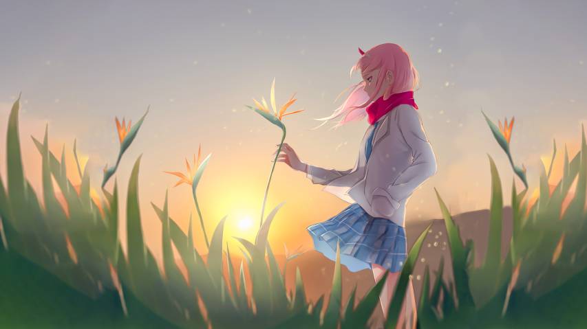 Sunset and Darling in The franxx Wallpapers