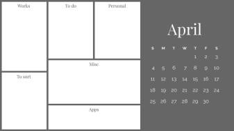 Minimal  Calendar Desktop Organizer Picture Wallpapers