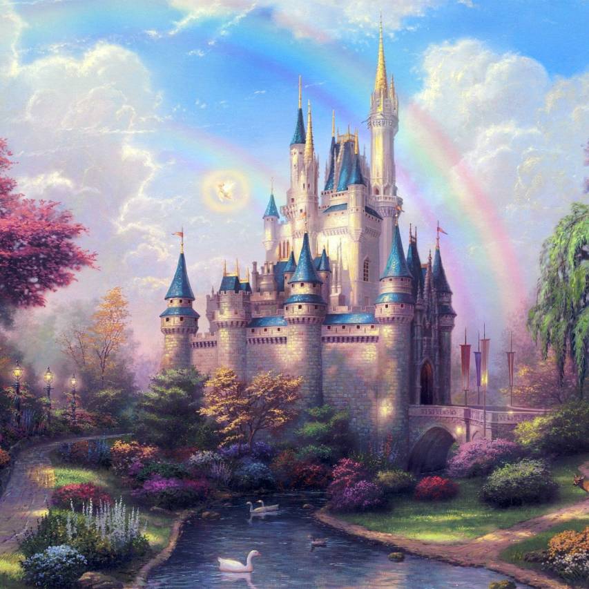 Rainbow, Fantastic Disney Castle Wallpapers for iPad Pro