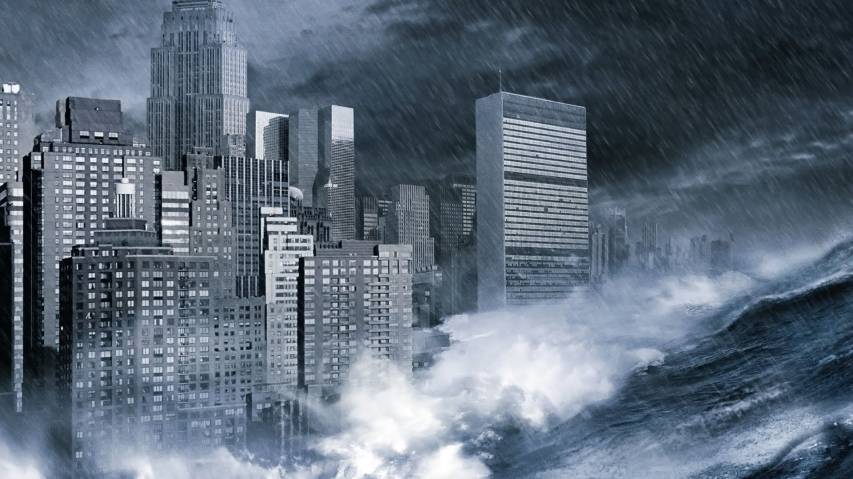 Earthquake, Apocalypse, Giant Waves, City, New York Wallpaper