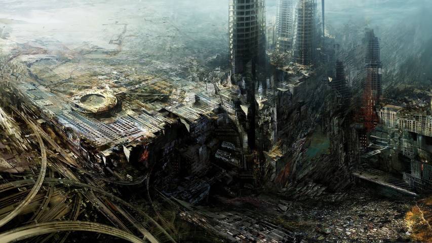 Earthquake and Destroyed Modern City Wallpaper