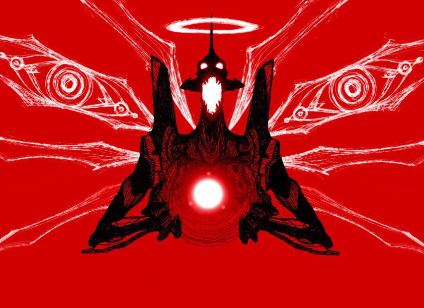 Red Aesthetic Evangelion Wallpaper hd Background