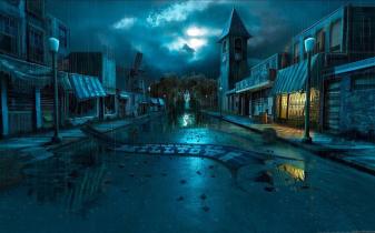 Blue, Neon, Fantasy City hd Desktop Backgrounds Picture