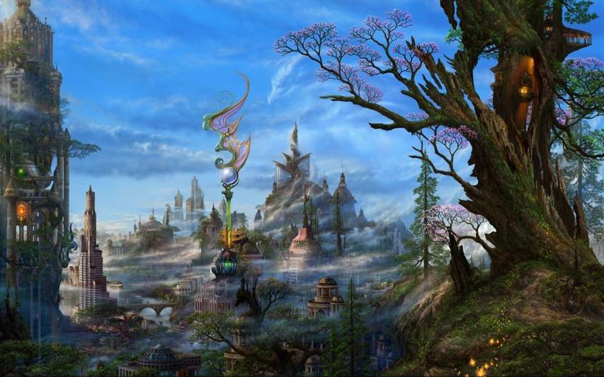 Anime, Art, Fantasy City Backgrounds for Desktop