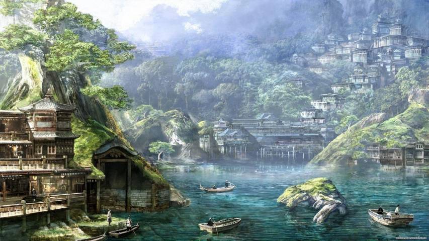 Japanese Fantasy City Background images