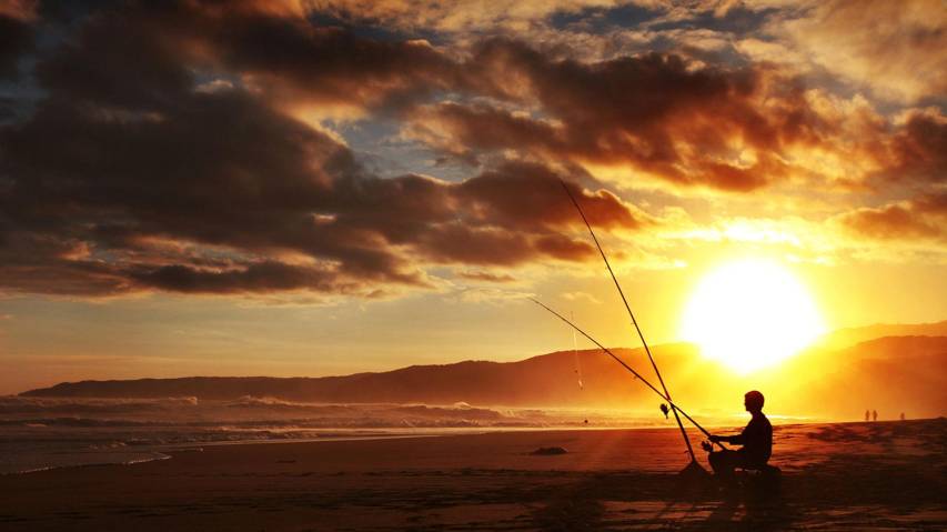 Sunset and Fishing 1080p Wallpapers image