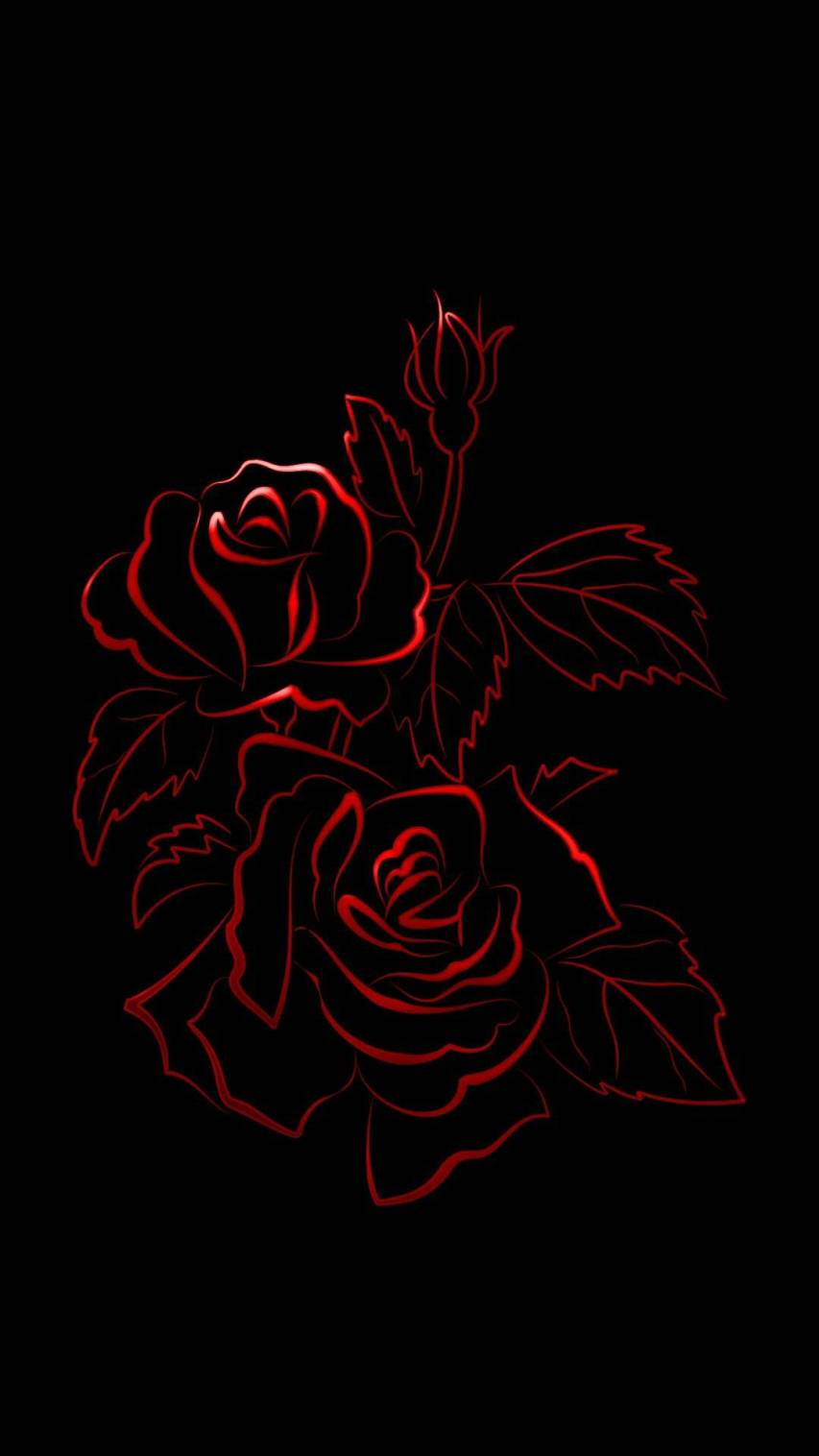 Flowers Red and Black iPhone Backgrounds image