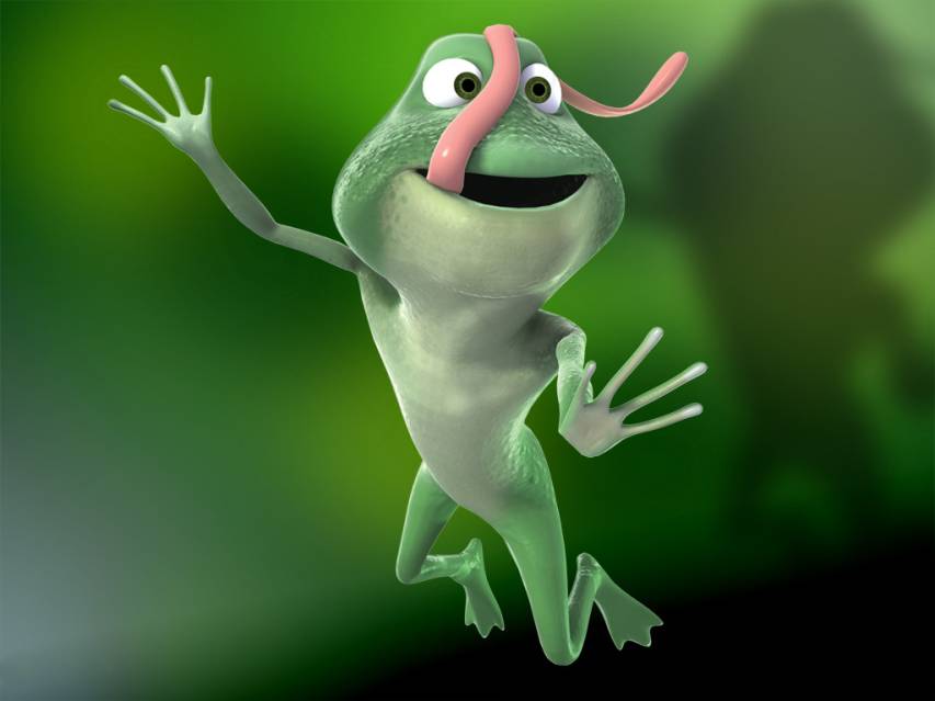 Funny Green Frog Desktop Background