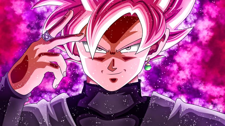 Pink Aesthetic Goku Anime 5k Background