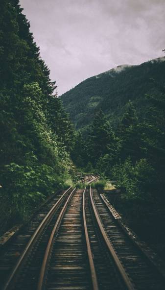 Train, Nature, Green Aesthetic Background Wallpapers for iPhone