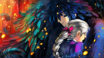 Colored Howls Moving Castle Anime Wallpaper